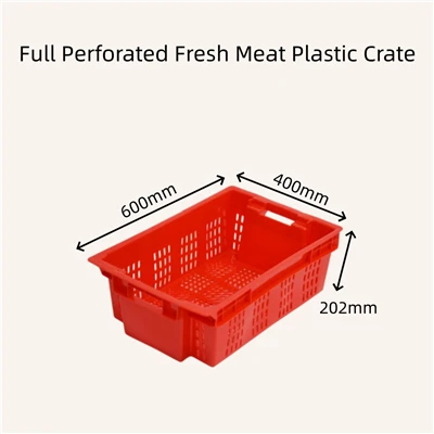 Caixa de plástico totalmente perfurada para carne fresca